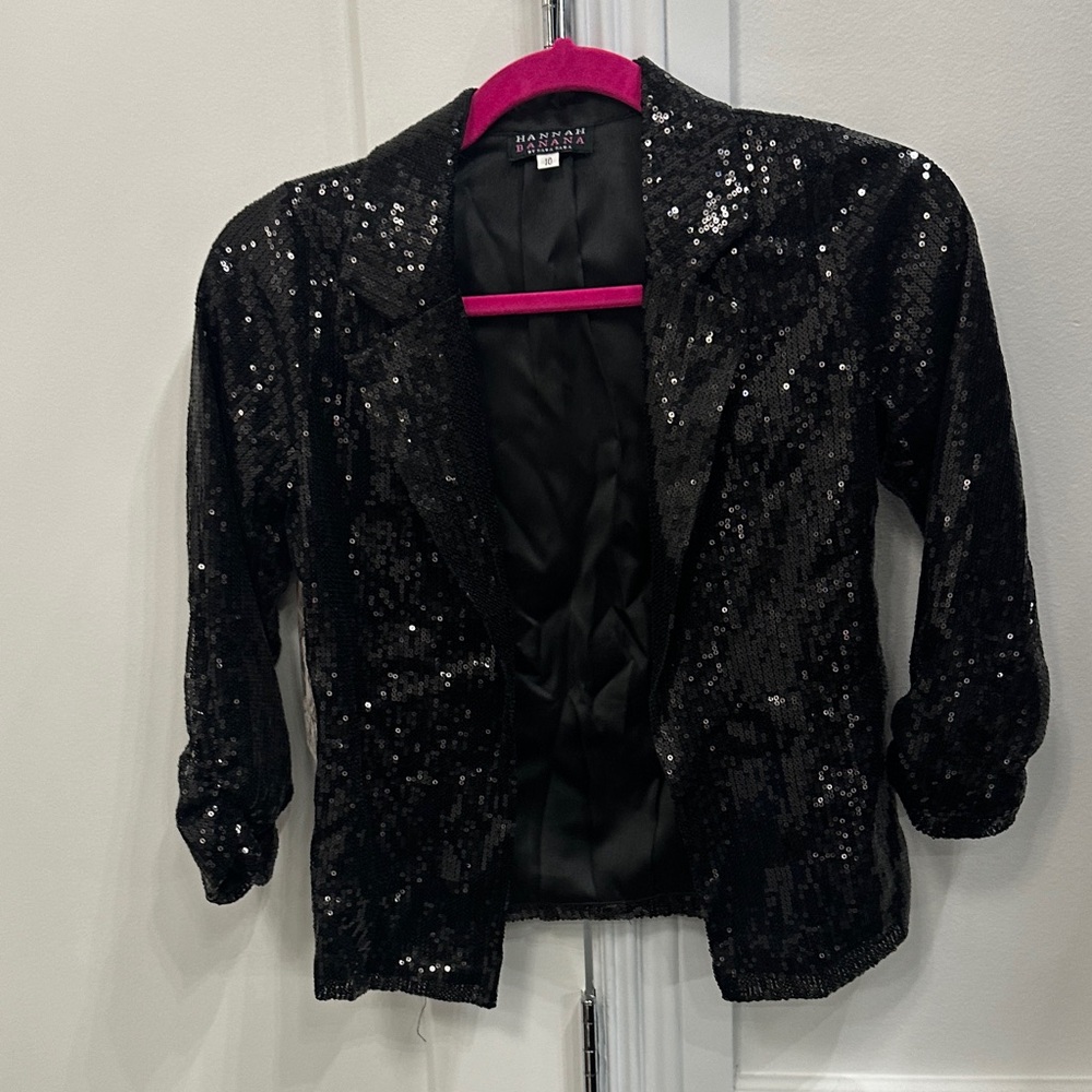 HANNAH BANANA 🖤 Black Label Sparkling Black Sequin Blazer - NWT